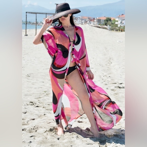 Classy Bohemian Swimsuit Coverup Beach Kaftan - Picture 5 of 8